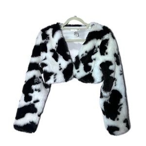 Dolls Kill cropped faux fur jacket